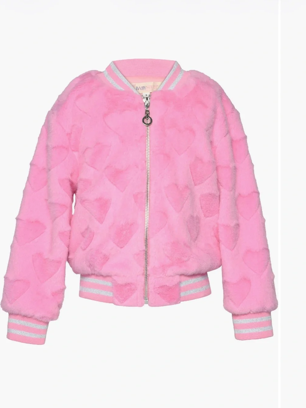 Truly Me by Sara Sara Kids' Faux Fur Heart Bomber Jacket size 6 and 3T available